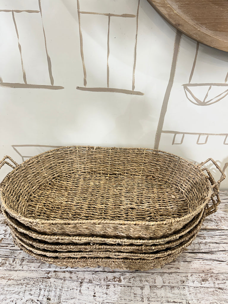 Hand woven seagrass bread basket
