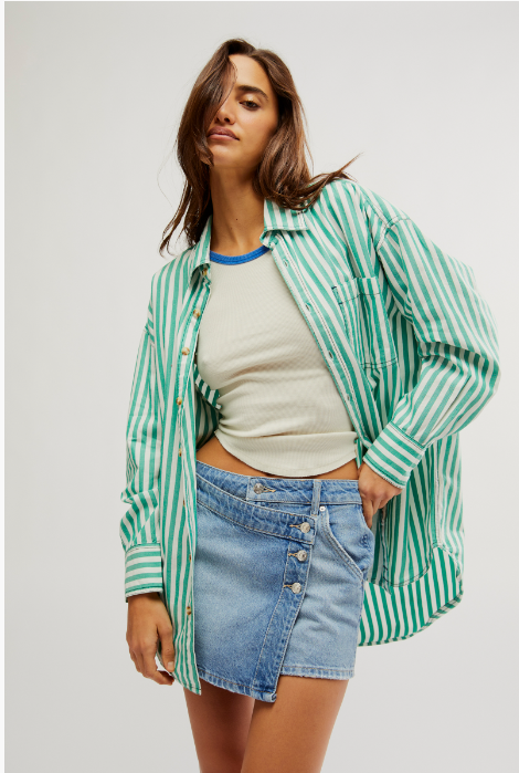 Freddie Shirt French Green Combo Free People