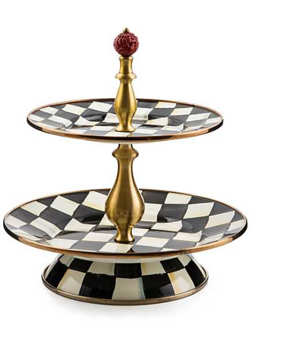Sterling Check Two Tier Sweet Stand main image 0