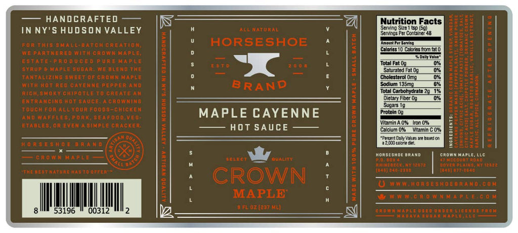 Maple Cayenne Hot Sauce From Horseshoe Brand and Crown Maple