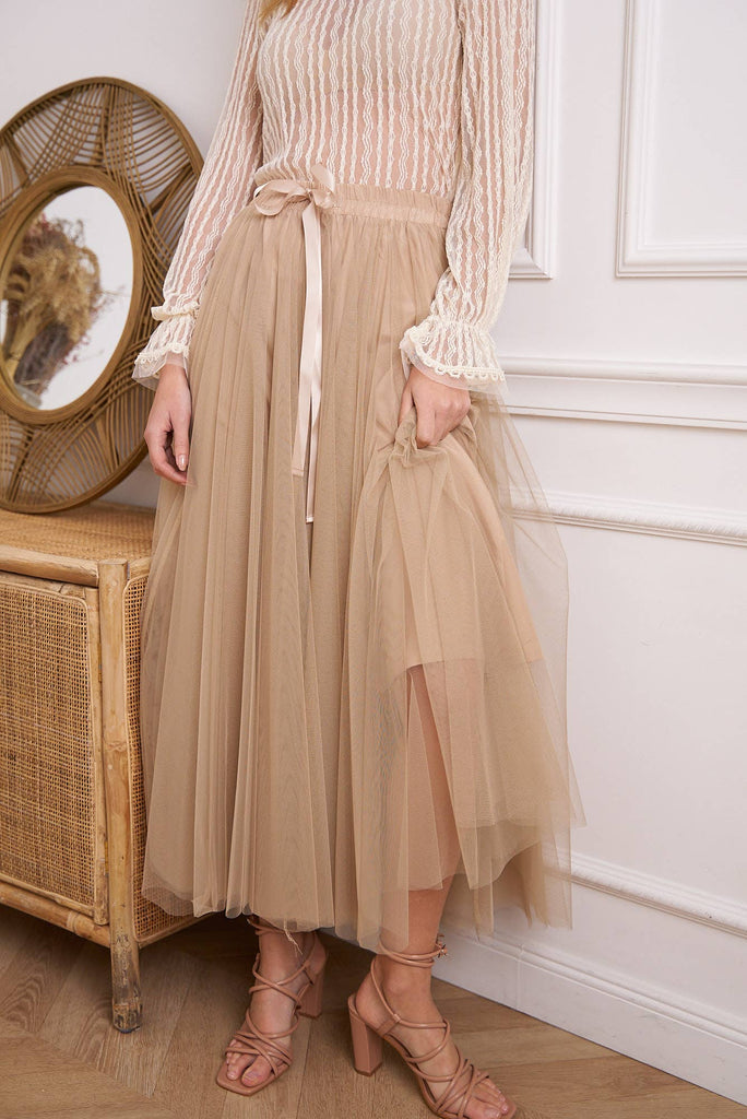 Aria tulle skirt Taupe