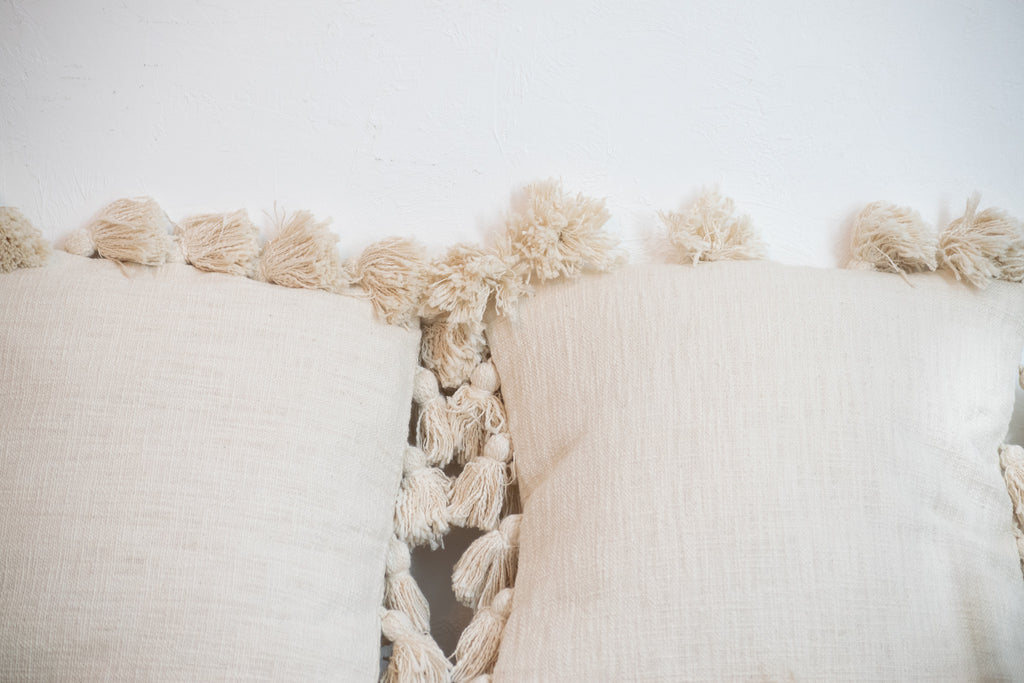 Square Cotton Tassel Pillow