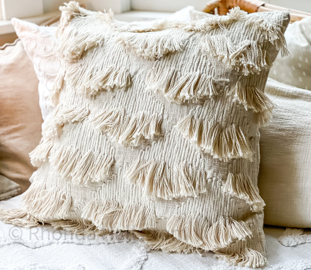 Cream Textured Pillow