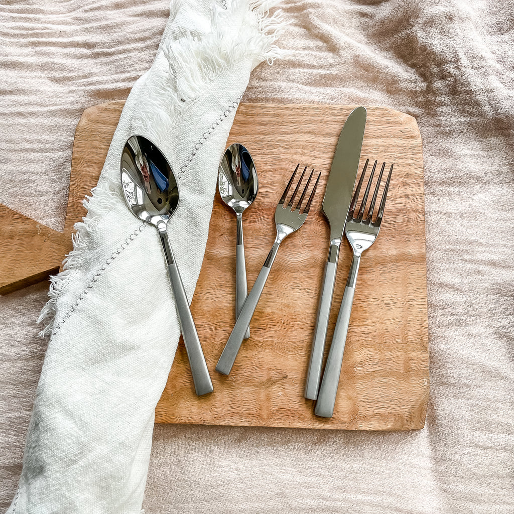 Flatware Set, Frost & Shine Stainless