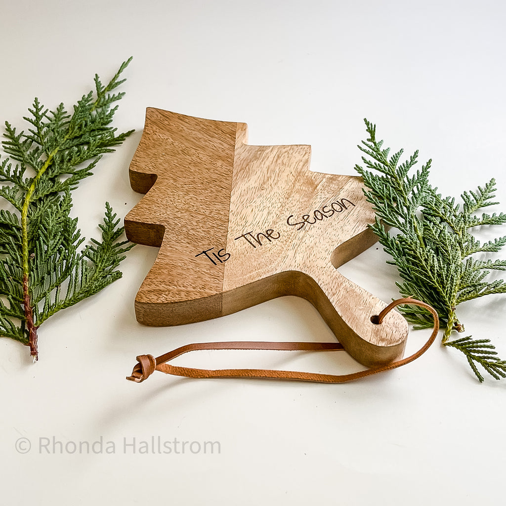 Engraved Christmas Wooden Charcuterie Board
