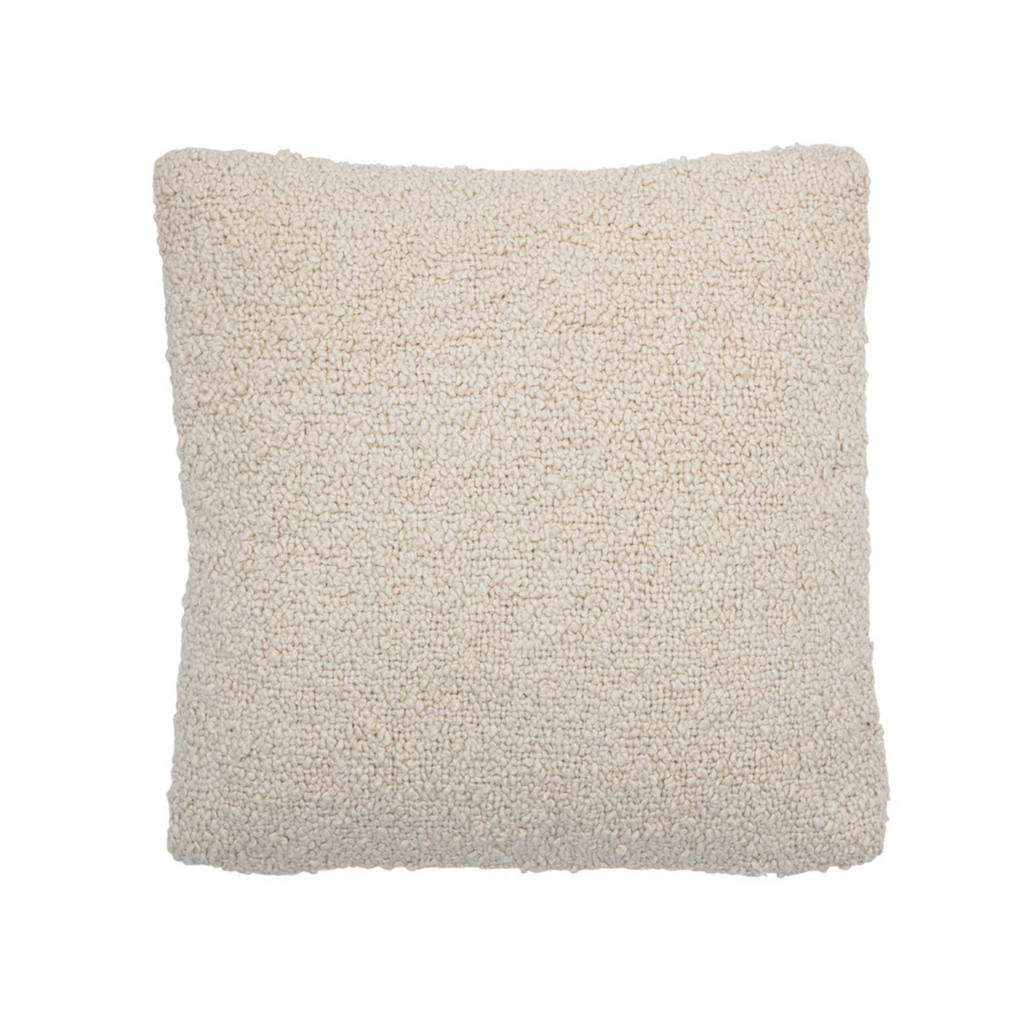 Cream Woven Boucle Pillow