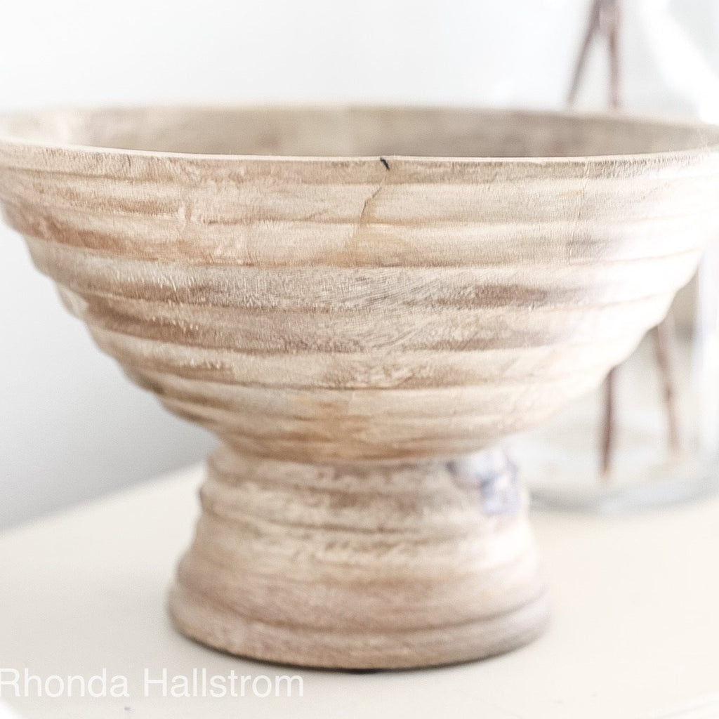 Fluted Wood Bowl Hygge Home Decor