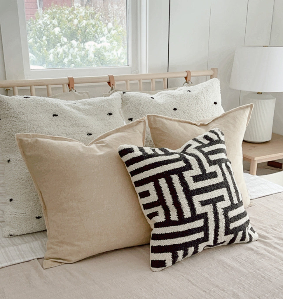 y Black and White Geometric Pillow Modern Farmhouse
