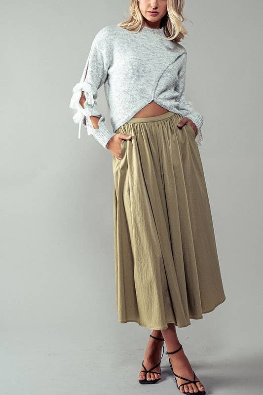 Evelyn Pocket Midi Skirt