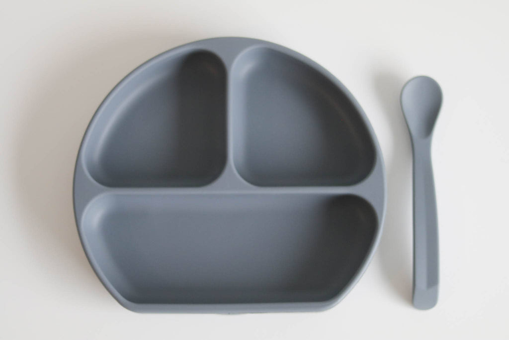 Silicone Suction Plate With Lid and Spoon