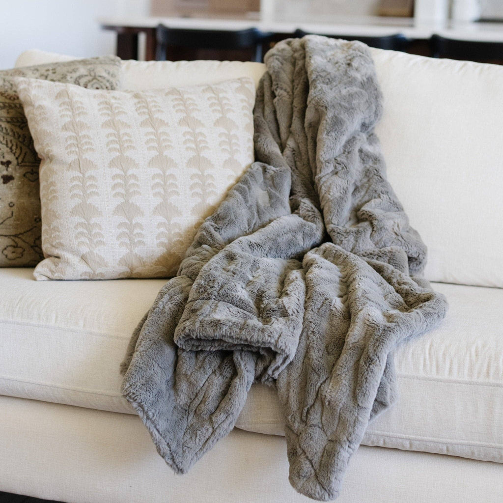 PATTERNED FAUX FUR THROW BLANKETS