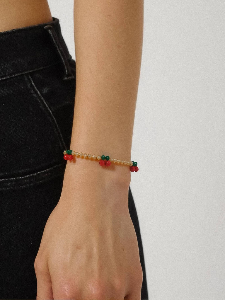 Quentin 18K Gold Handmade Beaded Cherry Bracelet