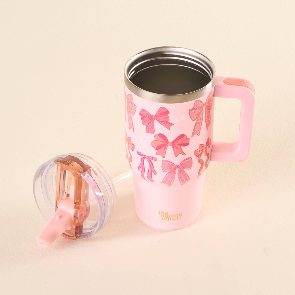 20 oz Lifestyle Flip Straw Tumbler-Blushing Bows