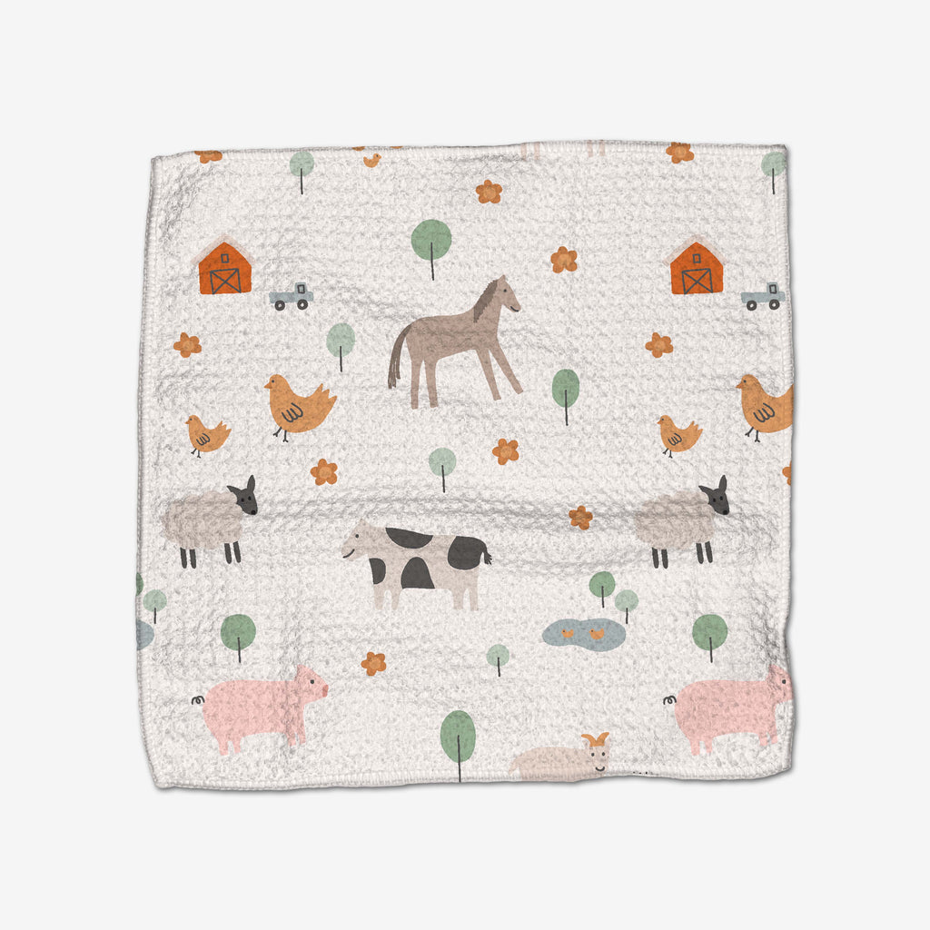 Light Farm Animals Dishcloth Set