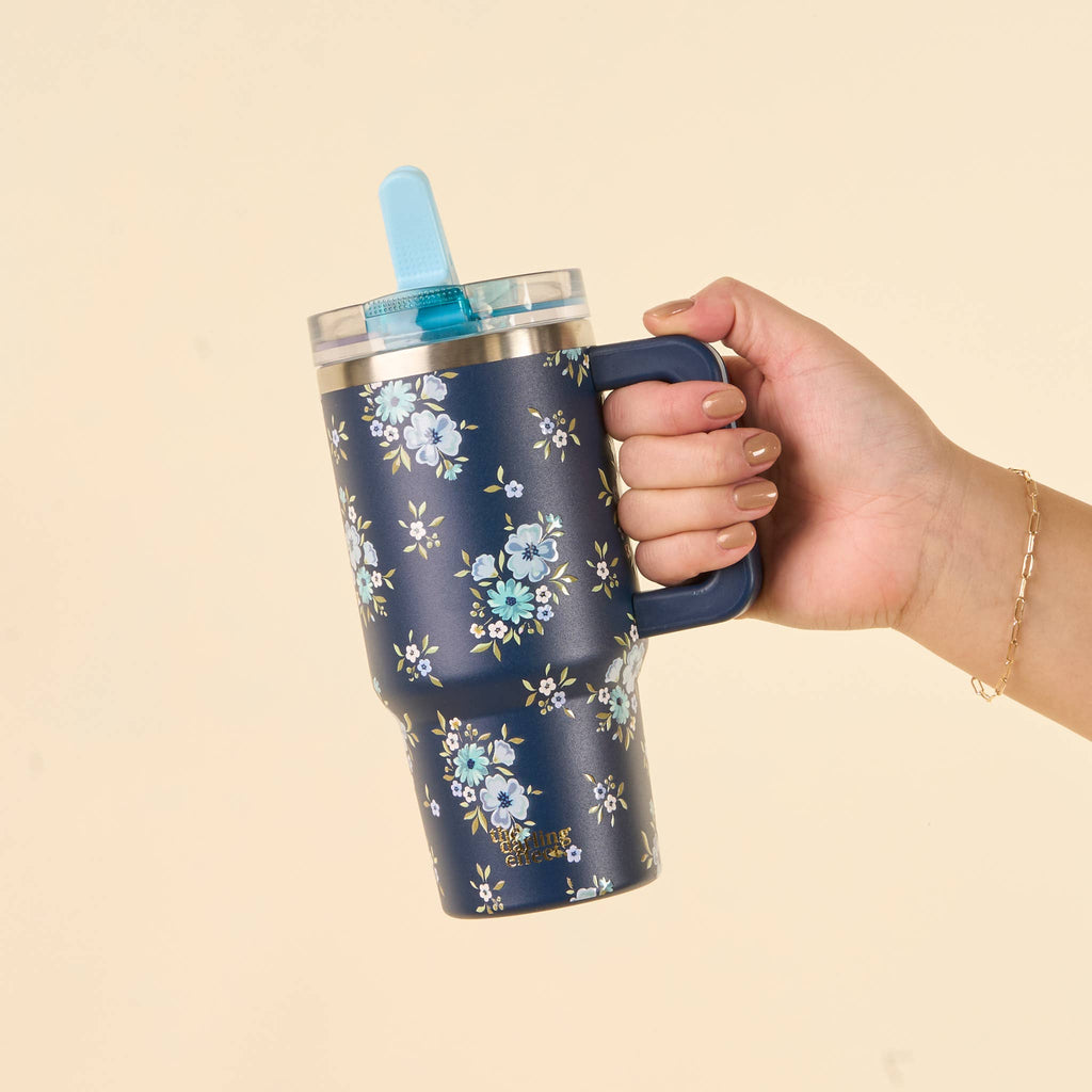 20 oz Lifestyle Flip Straw Tumbler-Endless Daydream Navy