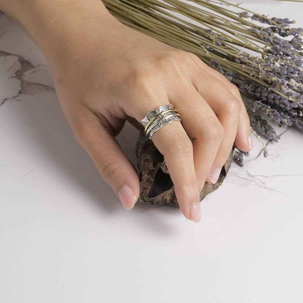 Wave Sterling Silver Spinner Ring