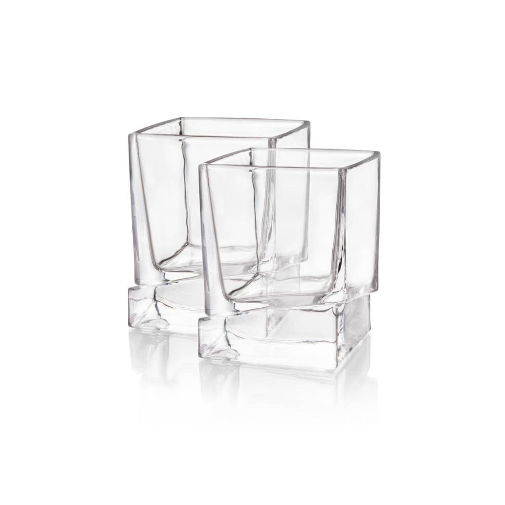 Carre Square Heavy Base Whiskey Glasses, Drinking Tumblers