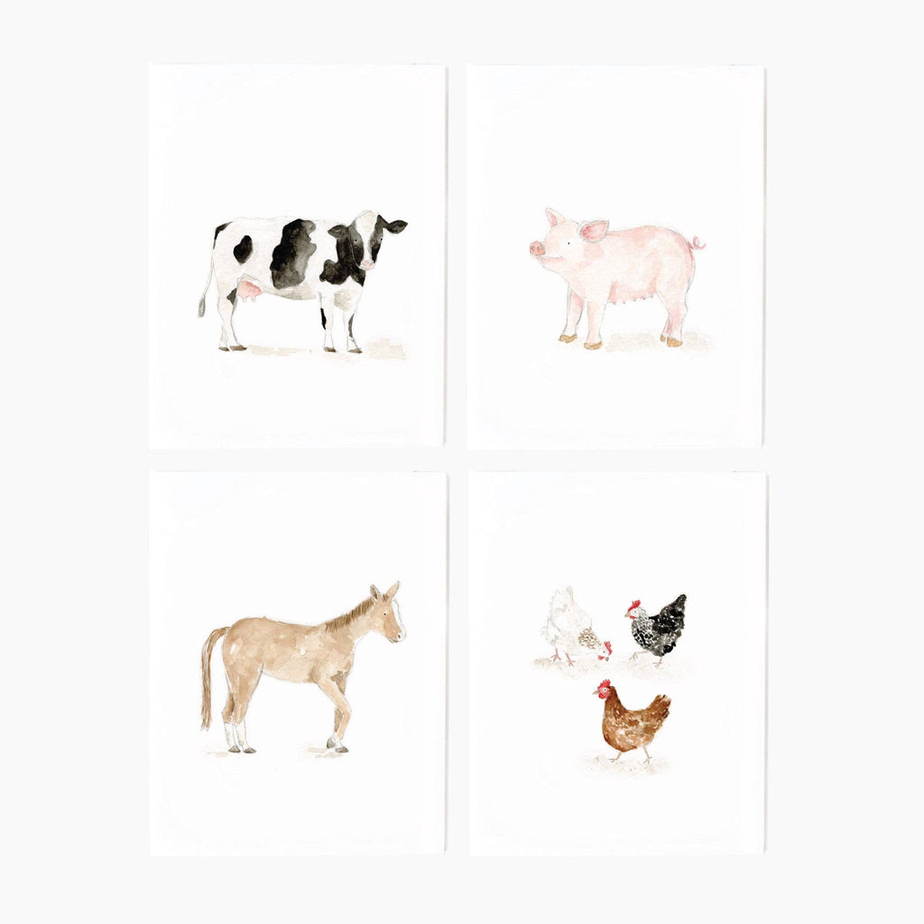 Farm animals assorted notecard set