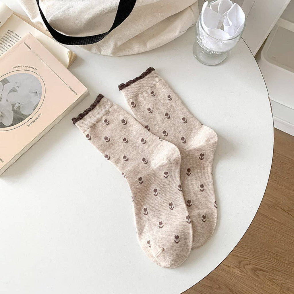 Rufia - Floral Lace Trim Socks