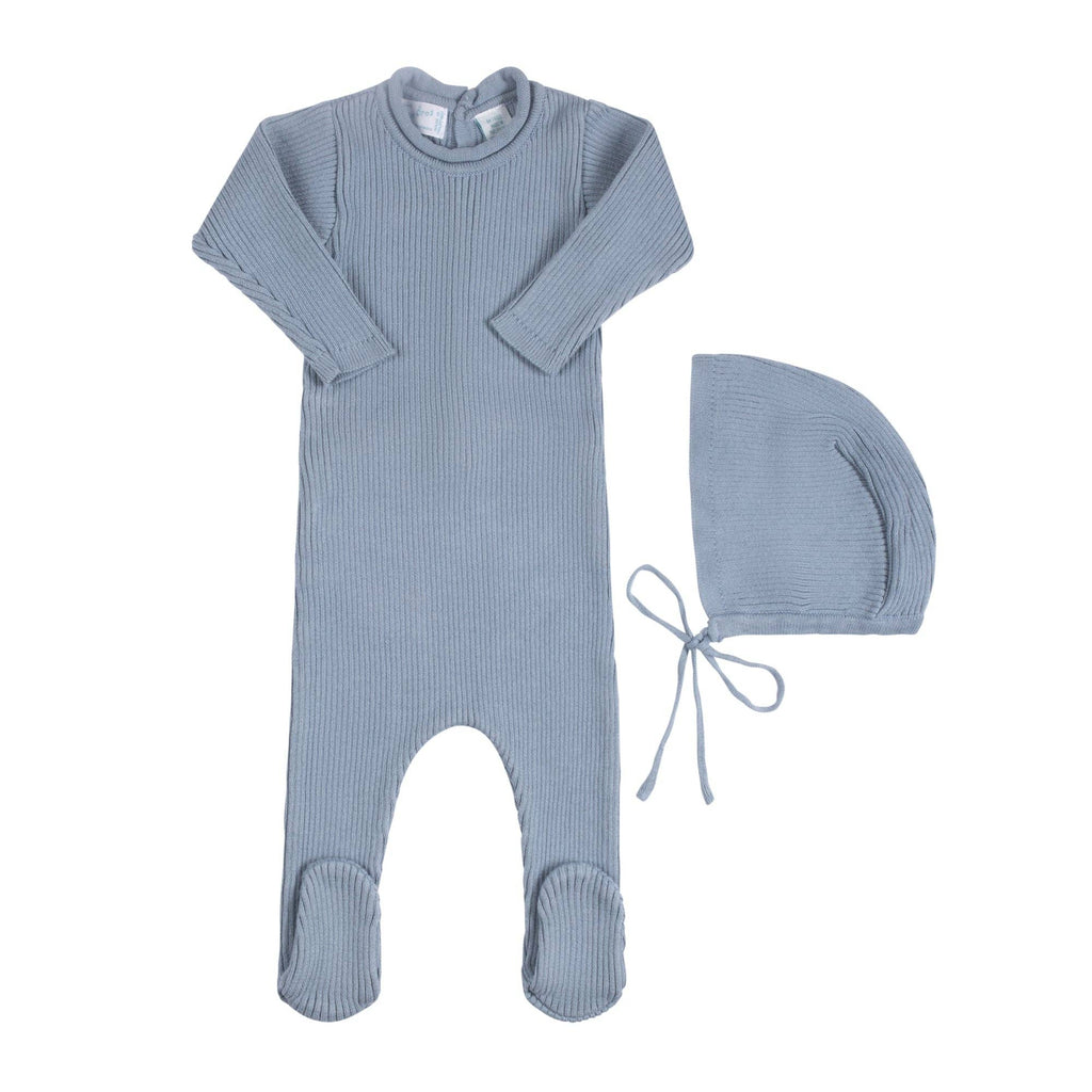 Baby Boys & Girls Rolled Collar Ribbed Knit Romper with Hat