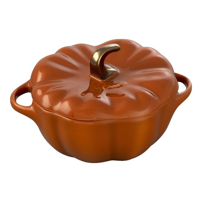 Staub Stoneware 0.5 qt, Pumpkin, Petite Dutch Oven, Burnt Orange