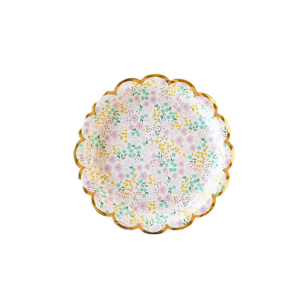 PGB943 - Ditsy Floral Round Scallop 7" Plate