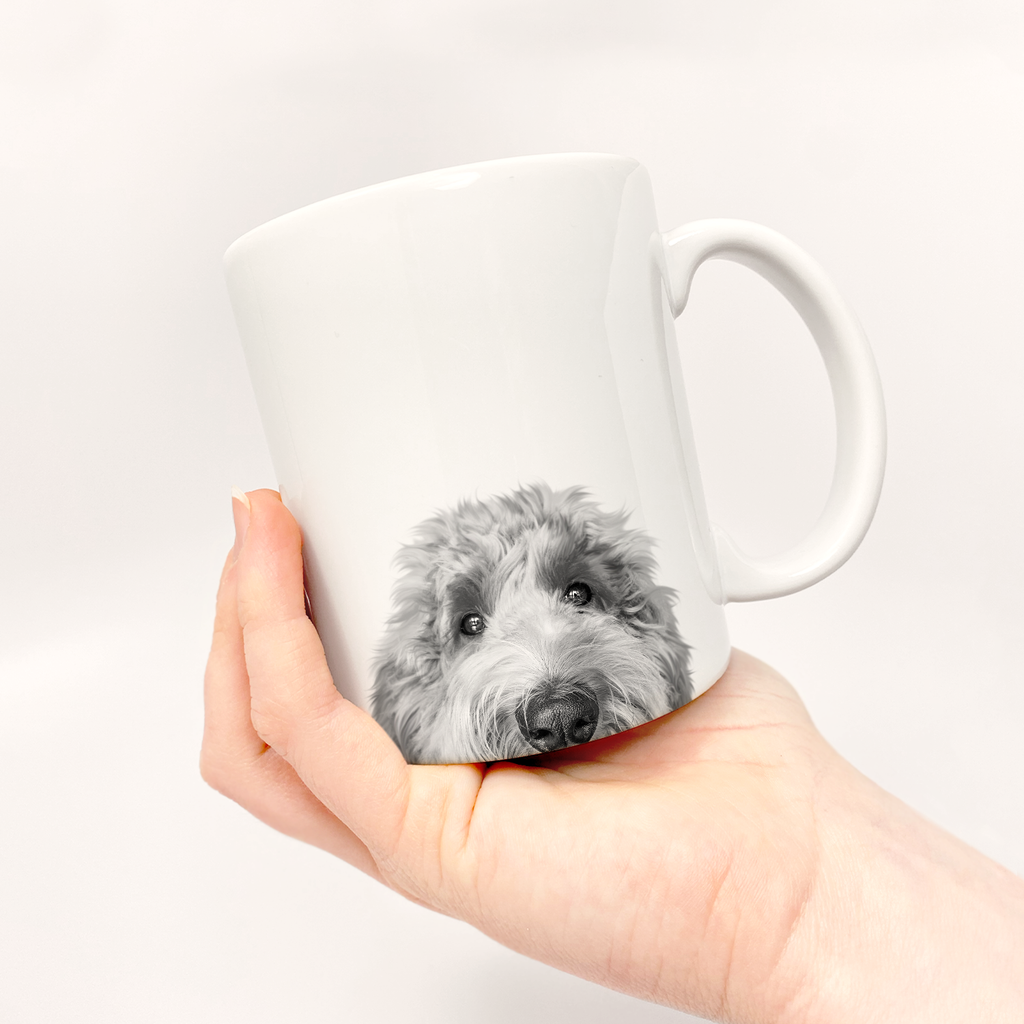 Peeking Doodle 4 (Goldendoodle) Mug
