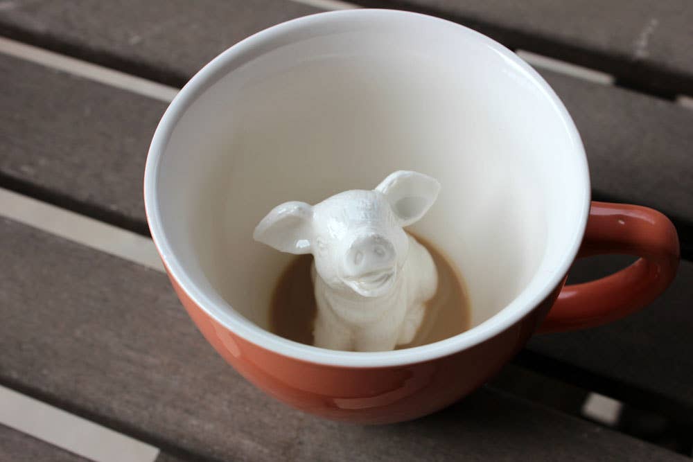 Pig 11 oz. (Peach) Kawaii Ceramic Mug Gift