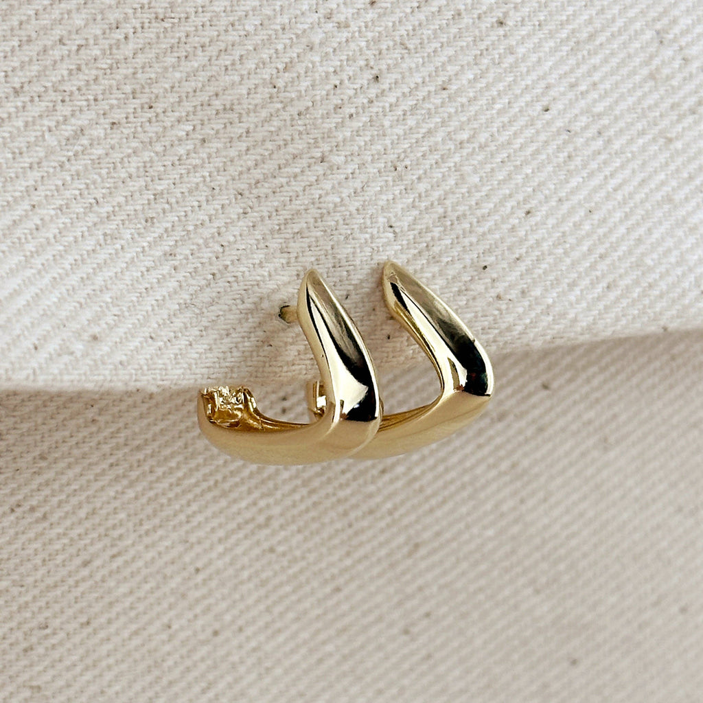 18k Gold Filled Shaped Hoop Earrings