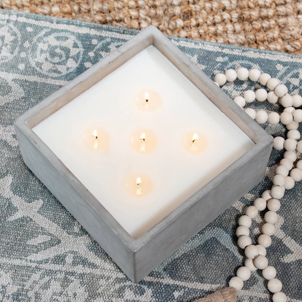 Cement Square Statement Candle