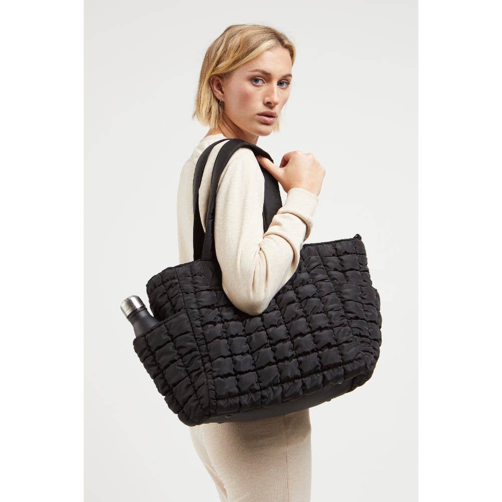 Dreamer - Quilted Nylon Tote: Carbon