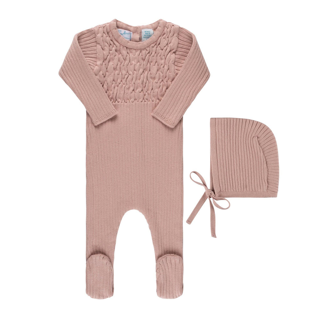 Baby Boys & Girls Smocked Ribbed Knit Romper & Bonnet