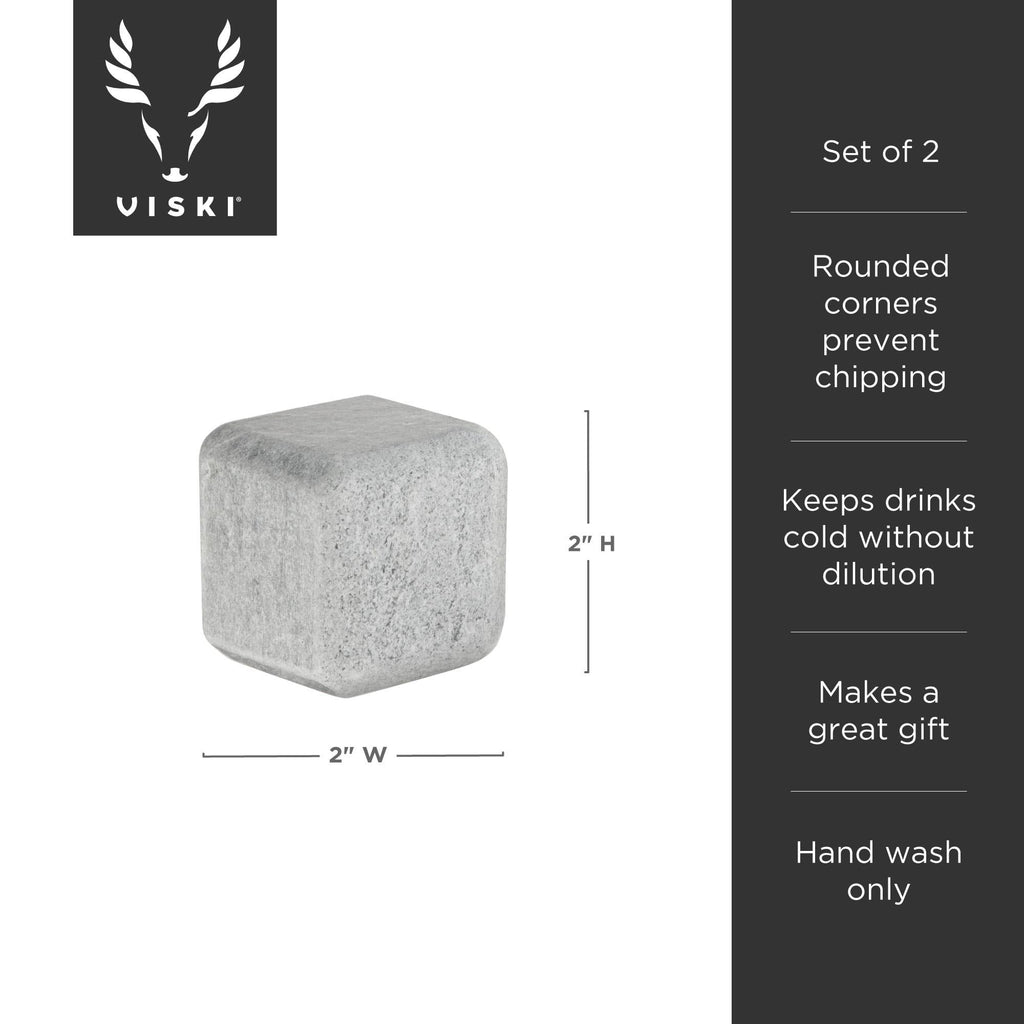 Glacier Rocks® Large Soapstone Whiskey Cubes - Set of 2