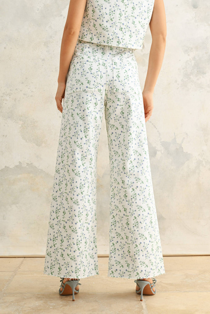 FLORAL PRINT STRETCHED PANTS