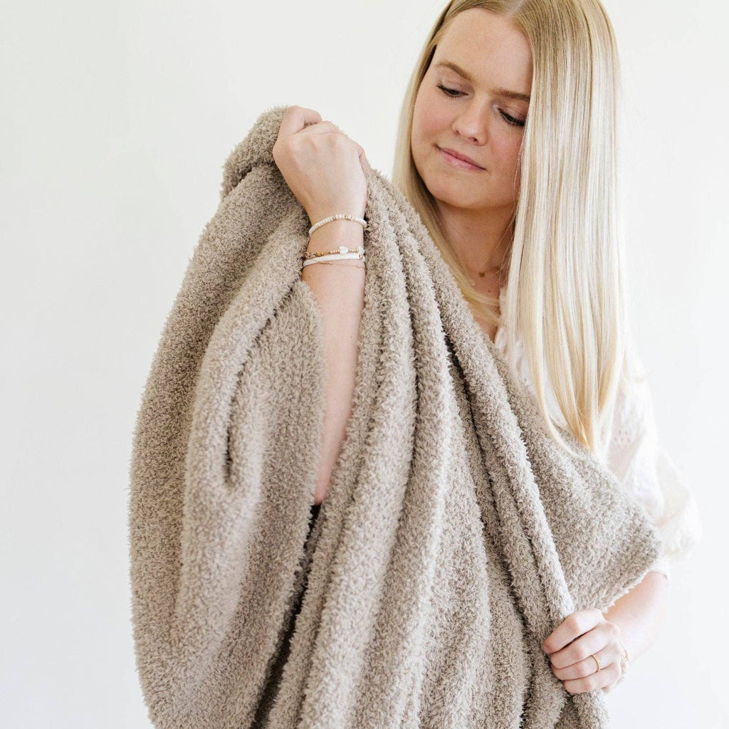 BAMBONI® THROW BLANKETS: Ivory