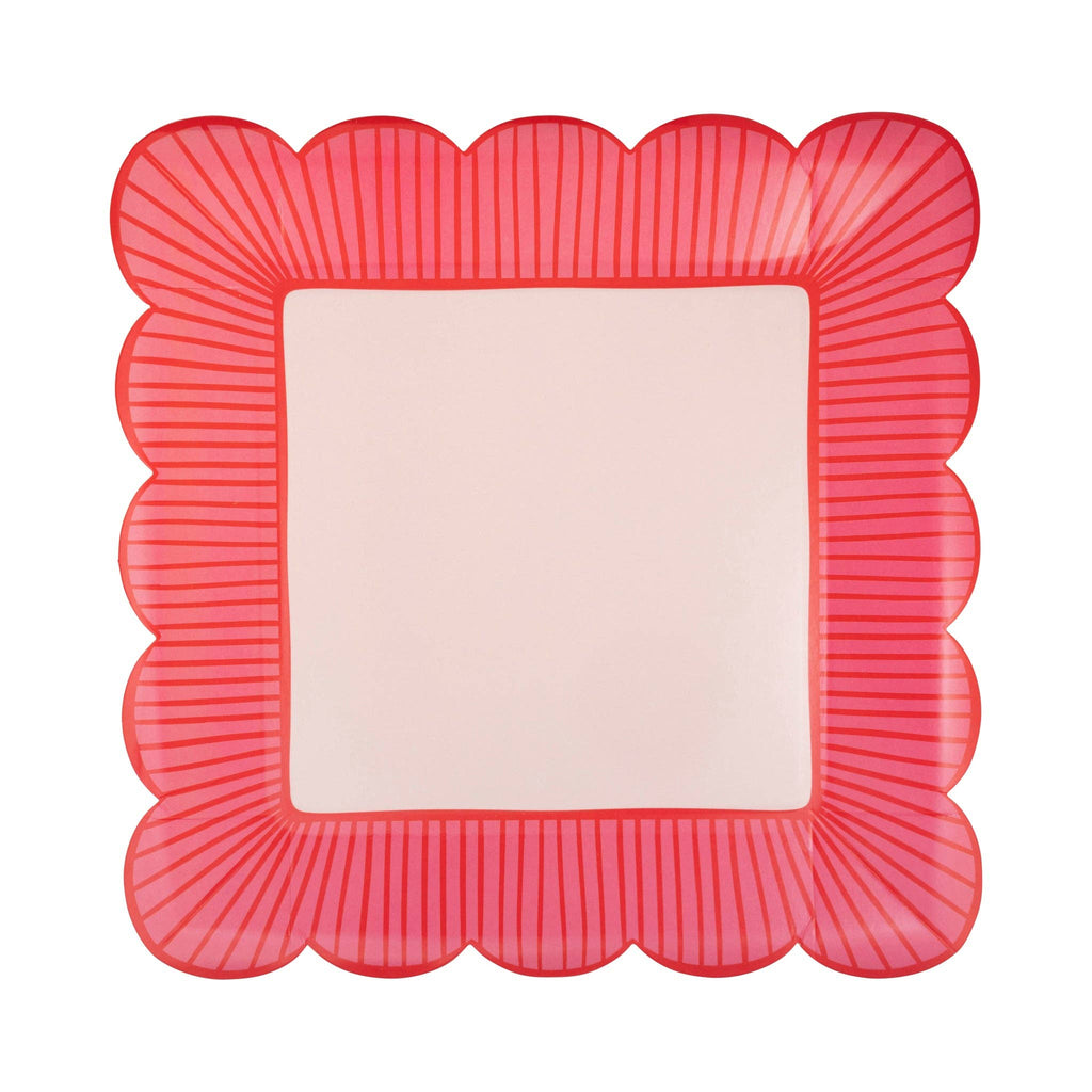 VBW1141 - Striped Edge Scalloped Square Plate