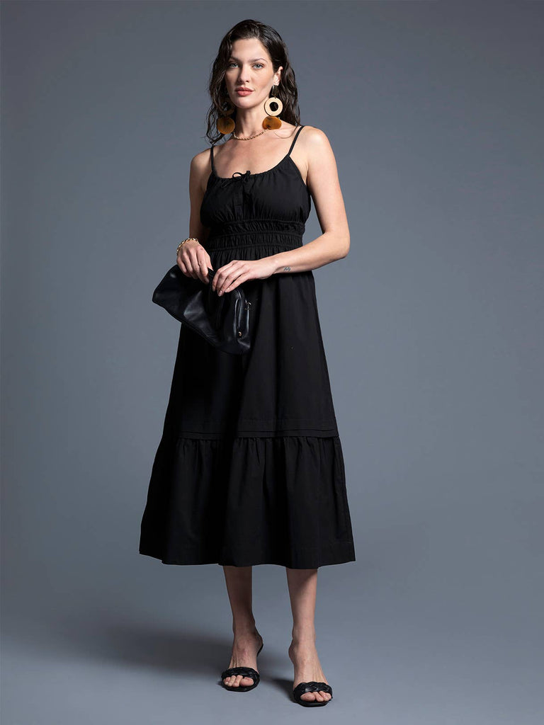 Black Three Teired Midi Dress