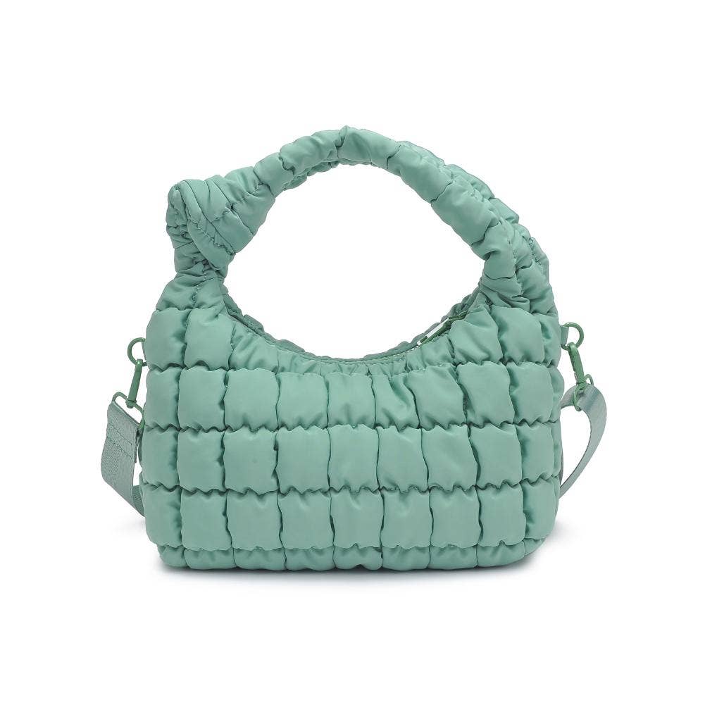 Radiance Quilted Nylon Crossbody: Pistachio