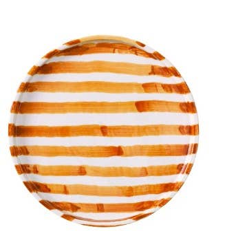 green Striped Plates