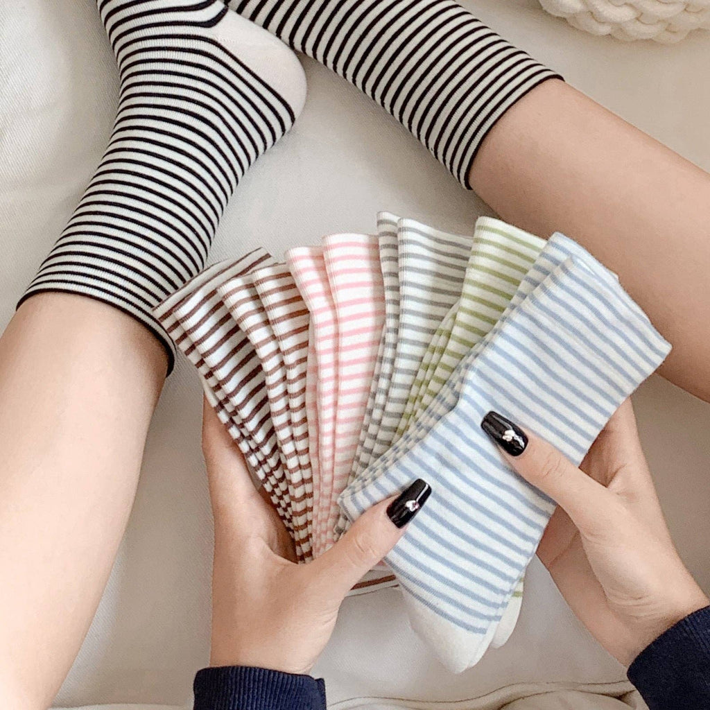 Rufia - Colorful Striped Mid-Calf Socks