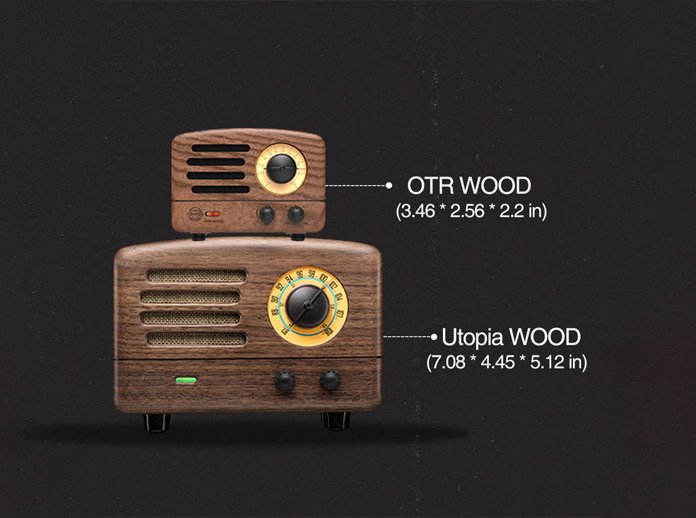 MUZEN OTR Wood and Utopia Retro Portable FM Radio Bluetooth