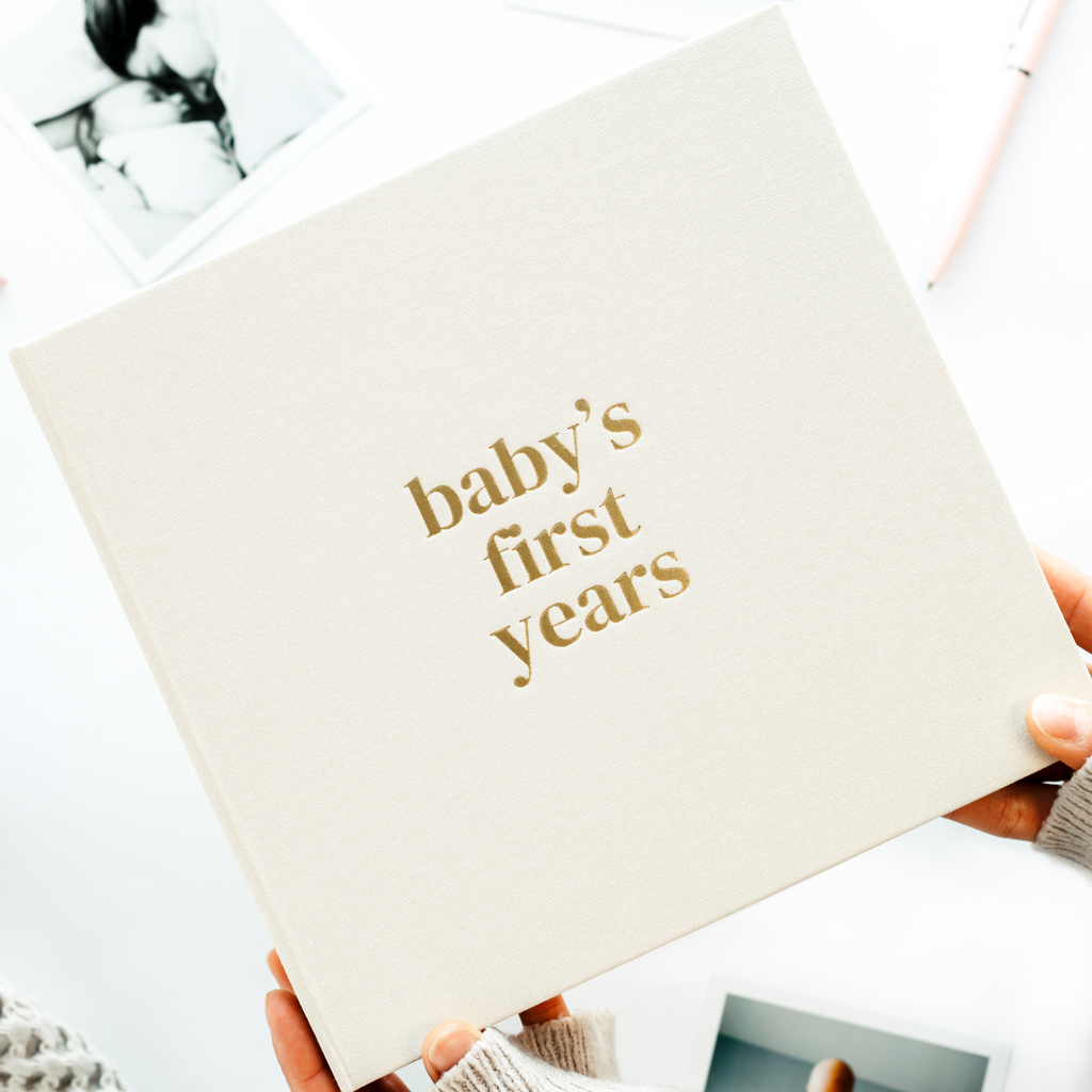 Linen Baby Memory Book - Baby's First Years