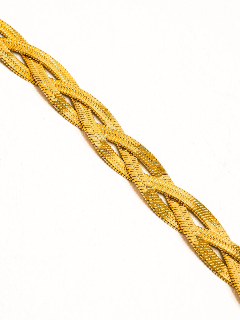 Yvet 18K Gold Non-Tarnish Braided Snake Chain Bracelet