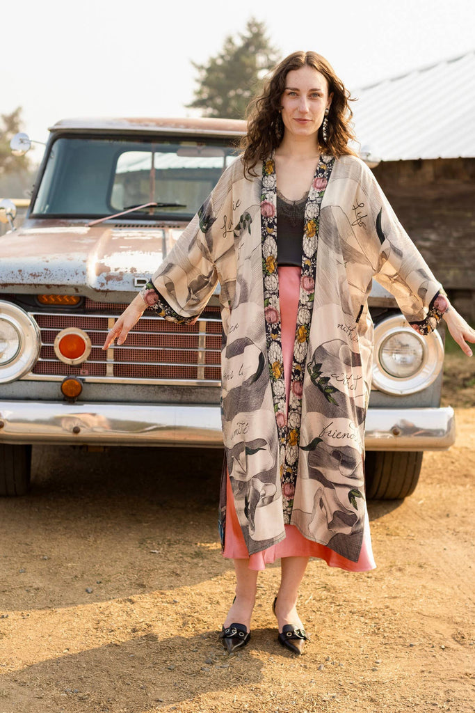 Take My Hand Bamboo Boho Kimono Duster Robe