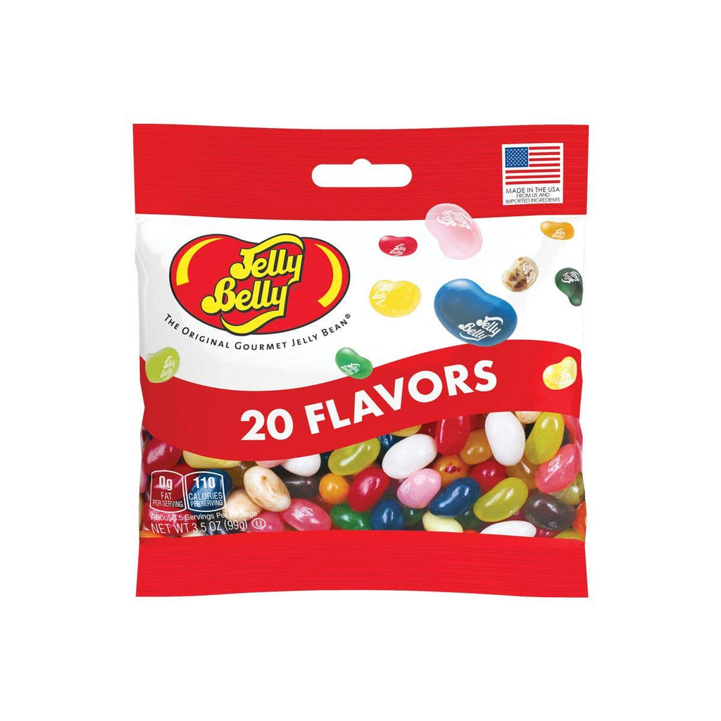 Jelly Belly 20 Flavors Jelly Beans Candy Peg Bags, 12ct