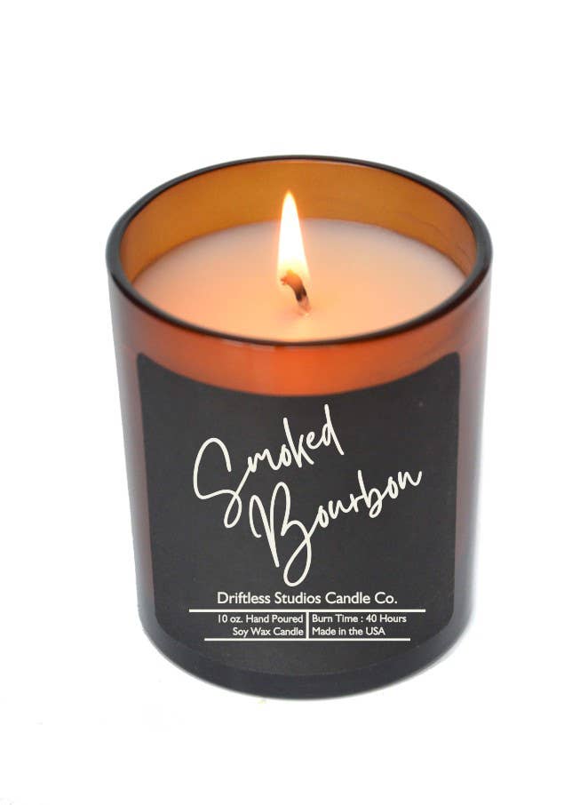 Smoked Bourbon Soy Candles - 10 oz. Jar With Lid Black Label