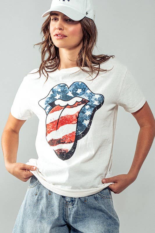 BETTY USA TONGUE GRAPHIC TEE