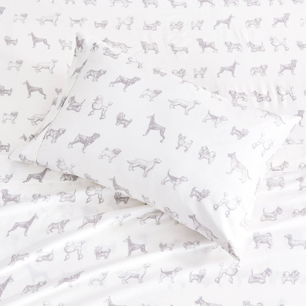 Dogs Printed Cotton Sheet Set