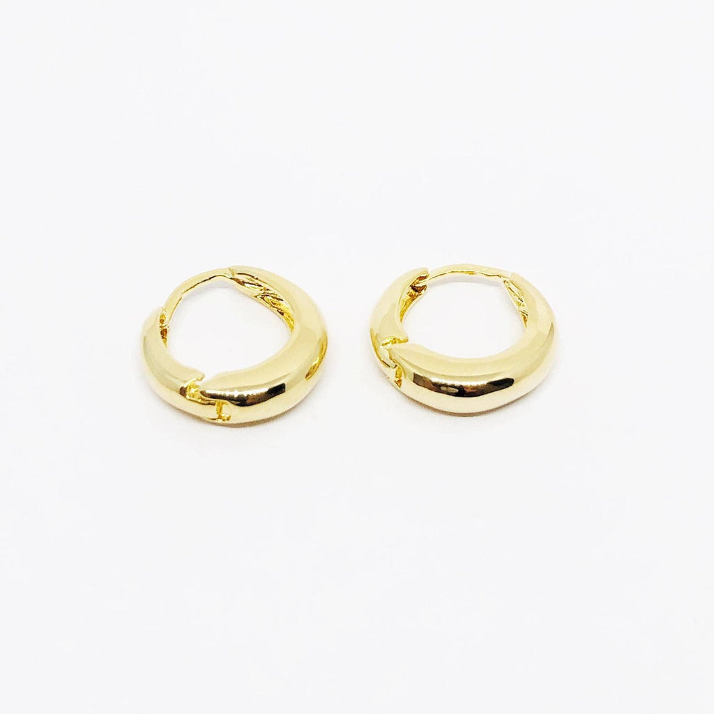 18k Gold Filled Artisan Style Clicker Hoop Earrings