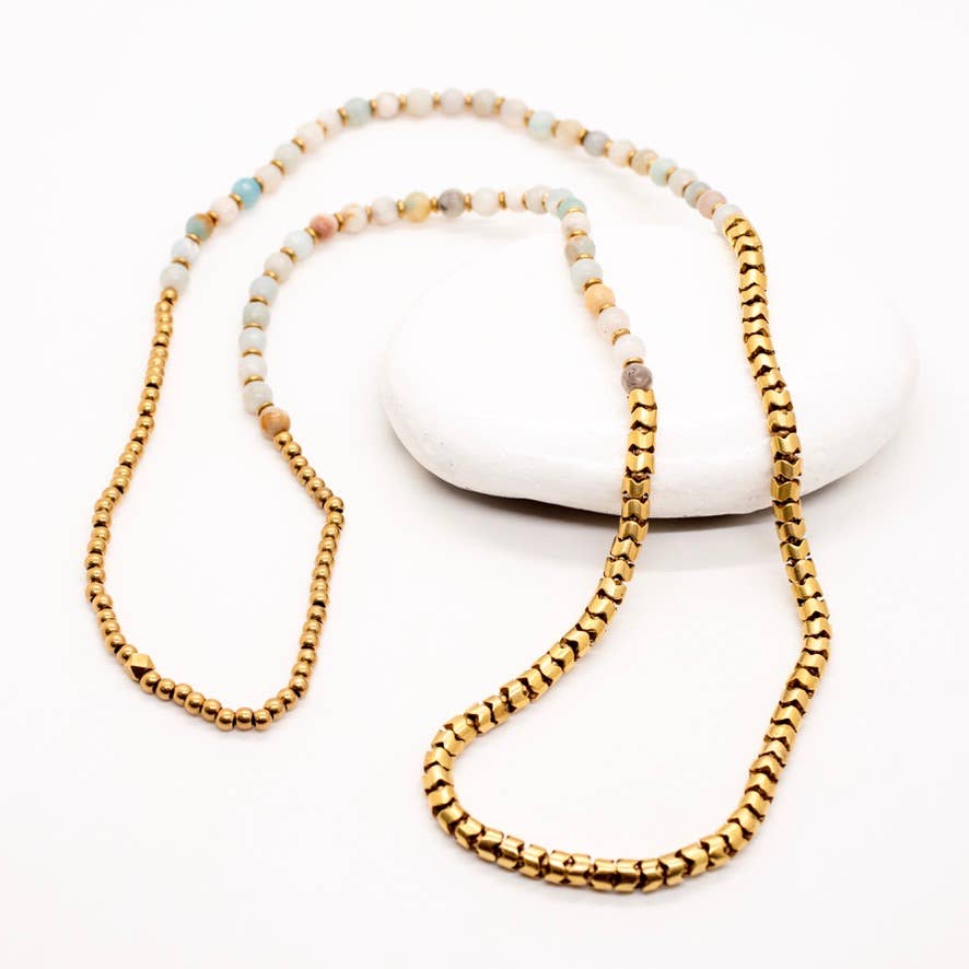 Stone Snake Bead Necklace